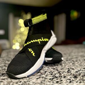 Champion Black and Lime Green Crossover High Top